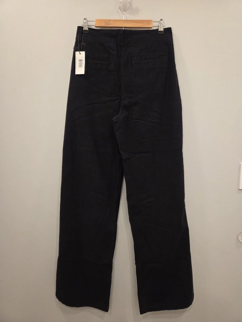 American Tall NWT Size 10 High Rise Wide Leg Flat Front Chinos Black - Picture 8 of 11